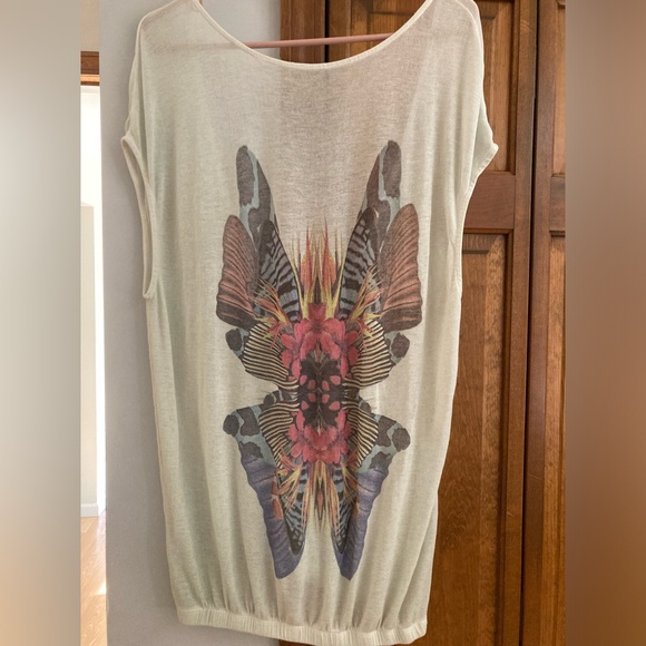 Zara Trafaluc Graphic Print Sleeveless T-Shirt dress S Small - Picture 1 of 6